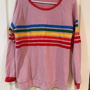 Vibrant Striped Women's Crew Neck Light Sweatshirt